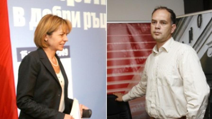 Кандидатите на ГЕРБ и БСП Йорданка Фандъкова и Георги Кадиев