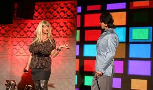 Катето Евро и Фицата като фолкпевица и продуцента й в "Царете на комедията"