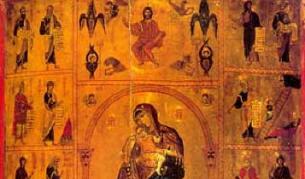 Богородица с Младенеца и пророците. Икона от XI-XIIв.  "Св. Екатерина" в Синай (детайл)