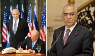 Бенджамин Нетаняху до Джо Байдън (л) и Салам фаяд (д)