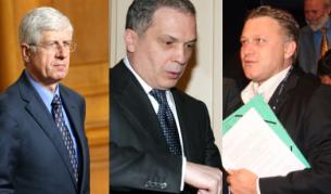 Бившите министри (от ляво)Румен Овчаров (БСП), Милко Ковачев и Мирослав Севлиевски (НДСВ)