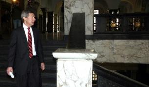 Джеймс Уорлик след срещата с главния прокурор в Съдебната палата