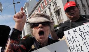 Простест на гръцки пенсионери