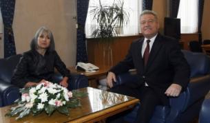 Маргарита Попова и Ангел Марин се срещнаха в кабинета на вицепрезидента на 22 януари 2012 г.
