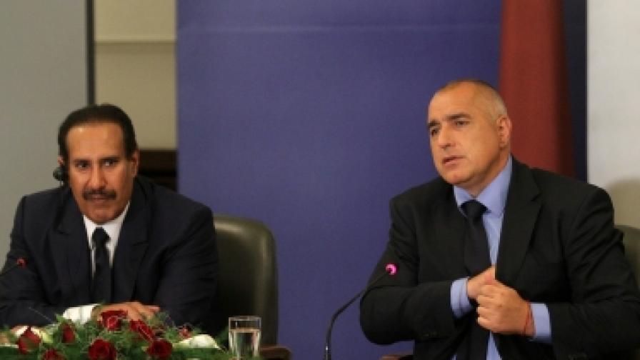 Премиерът Бойко Борисов и министър-председателят на Катар шейх Хамад бин Джасим Ал-Тани дадоха пресконференция след официалните разговори