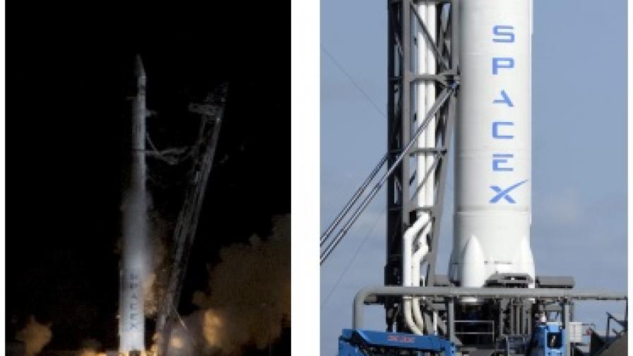 Снимки на ракетата по време на неуспялото изстрелване и по време на техническия преглед след това