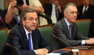 Самарас (вляво) и Рапанос на 21 юни