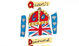 Официалната емблема на тържествата, разпространена от канцеларията на британската монархия. Автор е 10-годишно момиче. Емблемата е избрана след конкурс за деца на възраст между 6 и 14 години