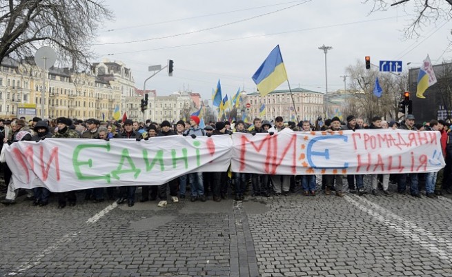 Протестиращи в Киев