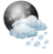 Partly cloudy and snow showers